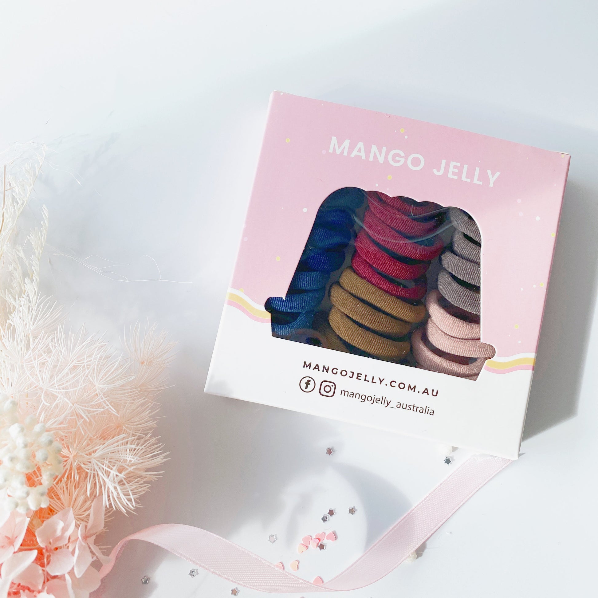 MANGO JELLY Metal Free Hair Ties (3cm) - EarthTone 36P -Twin Pack