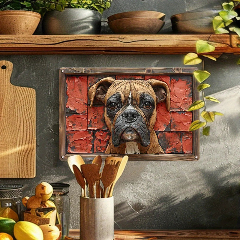 Boxer Dog Aluminum Wall Art - 12x16in Decorative Print