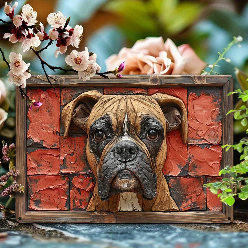 Boxer Dog Aluminum Wall Art - 12x16in Decorative Print