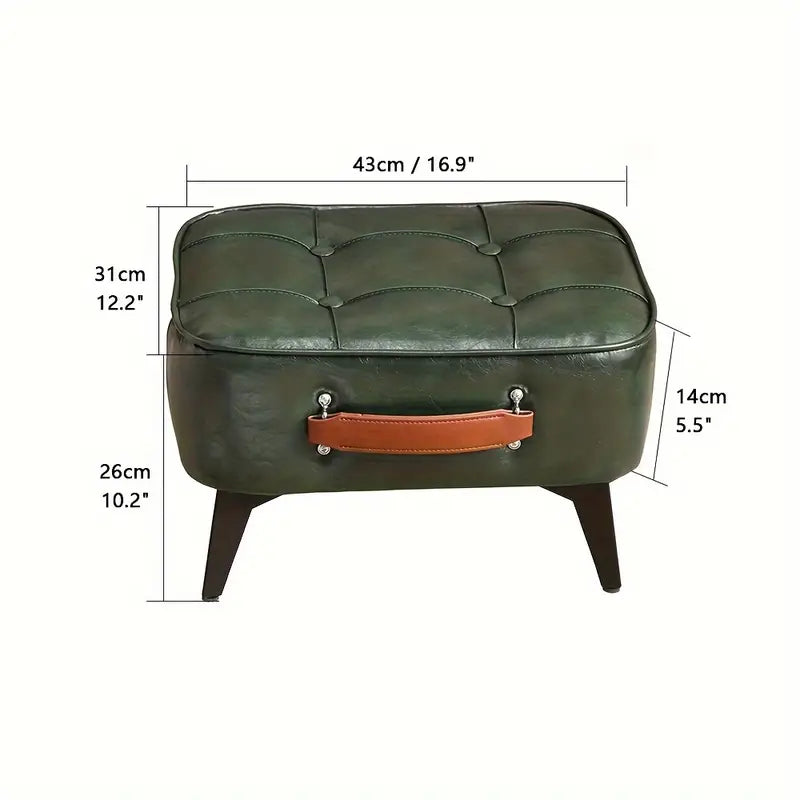 Super Soft Faux Leather Upholstered Seat - Green Black