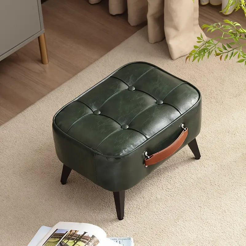 Super Soft Faux Leather Upholstered Seat - Green Black