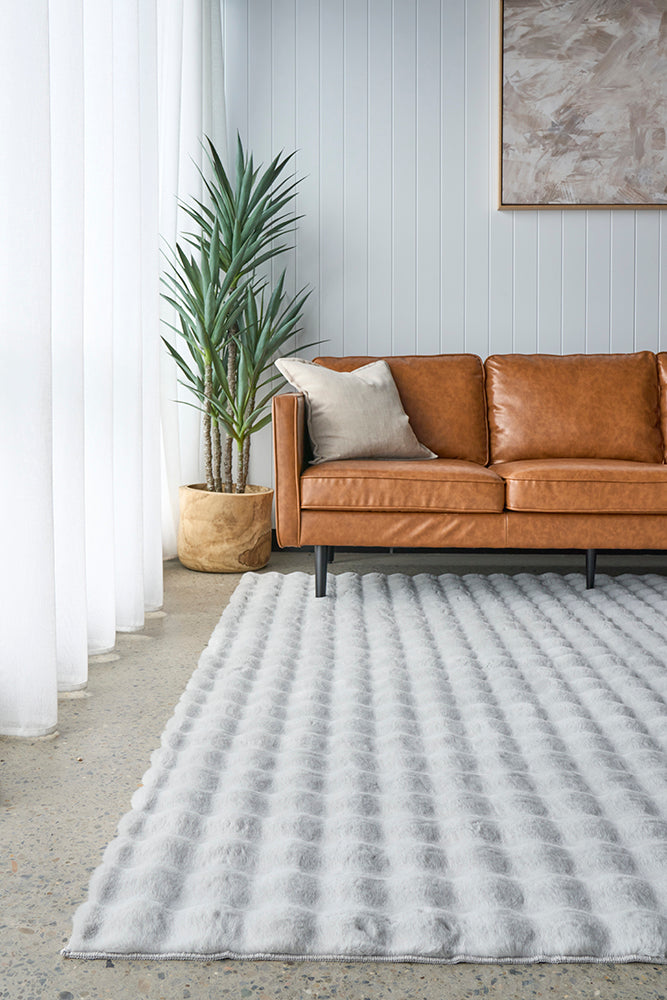 Bubble Washable Rug - Silver 160x100CM