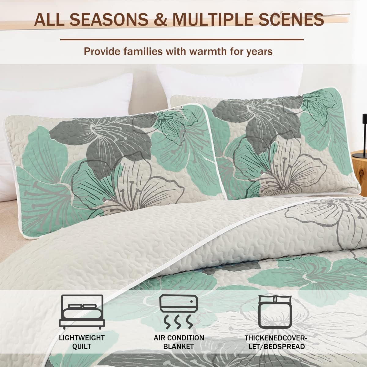 Radiant Quilted Coverlet and Pillowcases Set: Envelop Your Bed in Elegance - Queen size