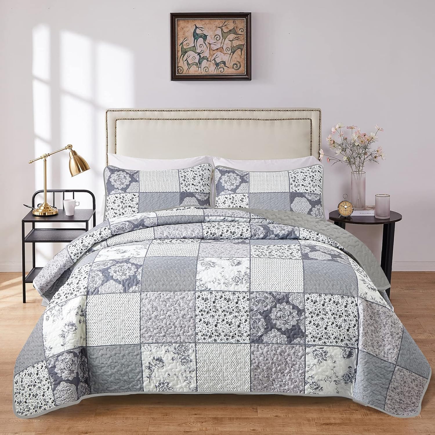 Nurturing Quilted Coverlet and Pillowcases Set: Perfect for Restful Sleep - Queen size