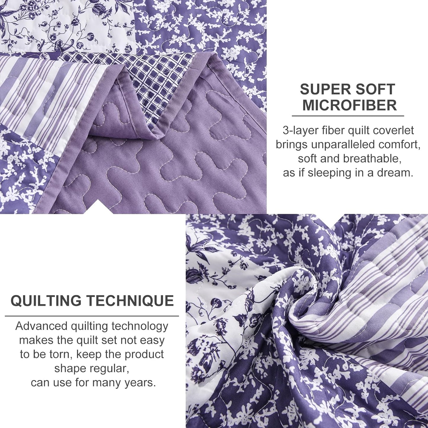 Harmonious Quilted bedspread and pillowcovers set: Perfect Balance of Style - Queen size