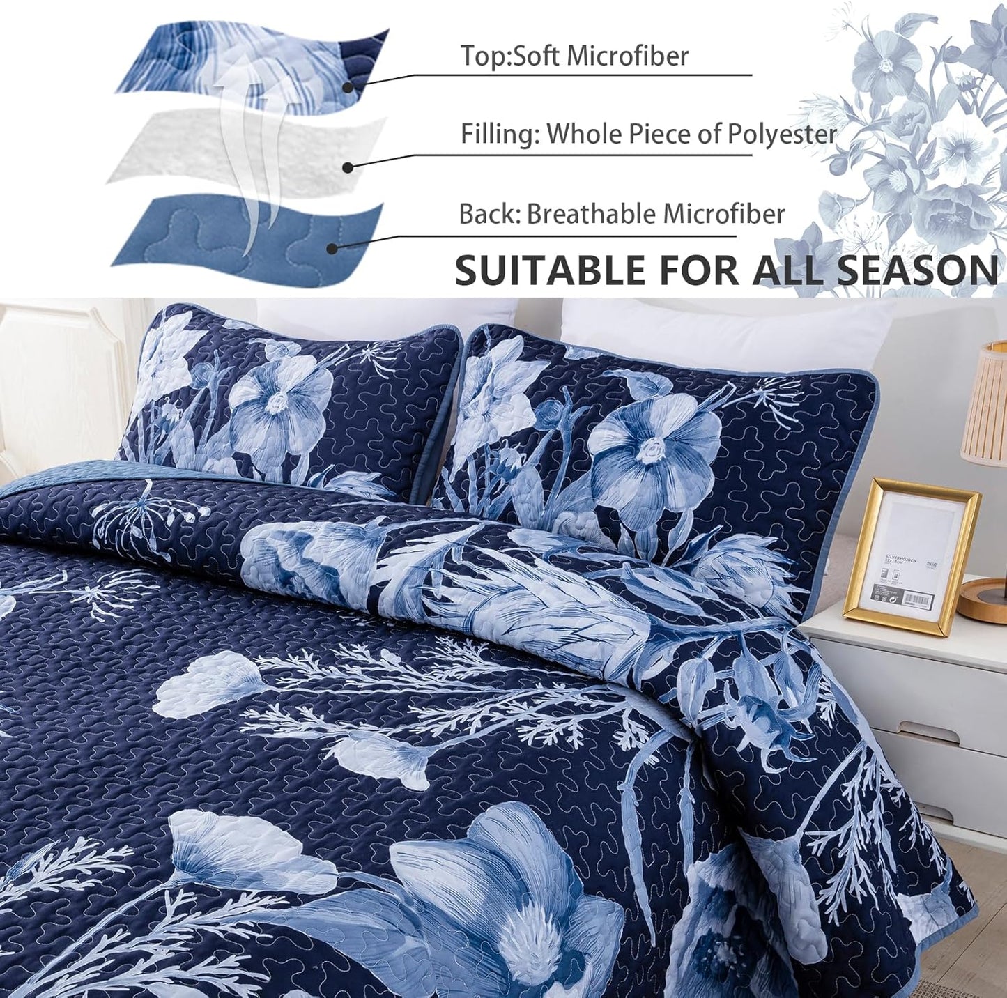 Vibrant Quilted coverlet and pillowcovers set: Eye Catching Design - Queen size