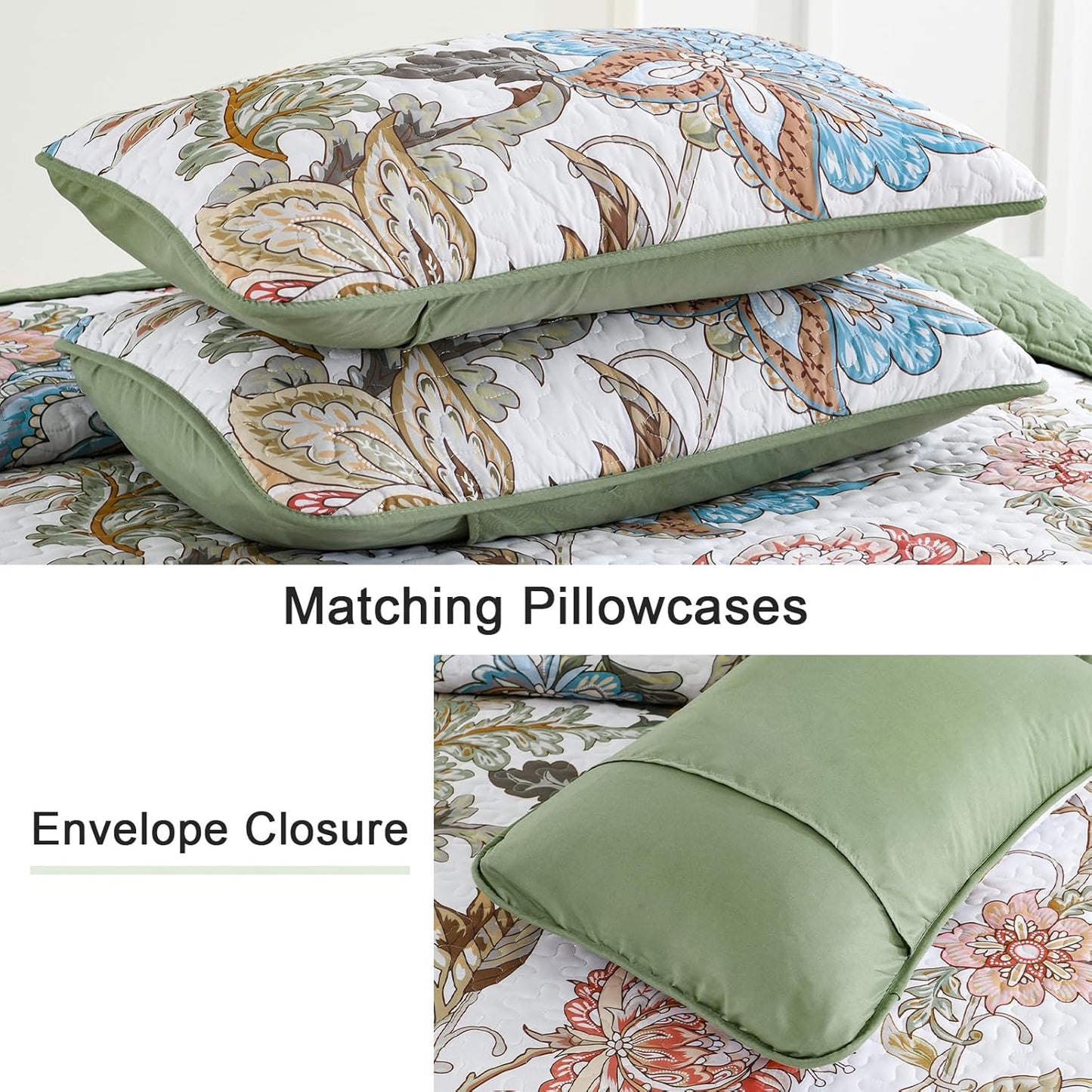 Warm and Inviting Quilted Bedspread and Pillowcases Set: Designed for Relaxation - Queen size