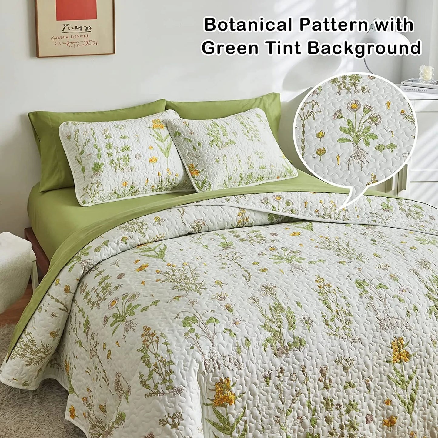 Quilted Coverlet & Pillowcases Set - Artistic Unleash Your Creativity - Queen