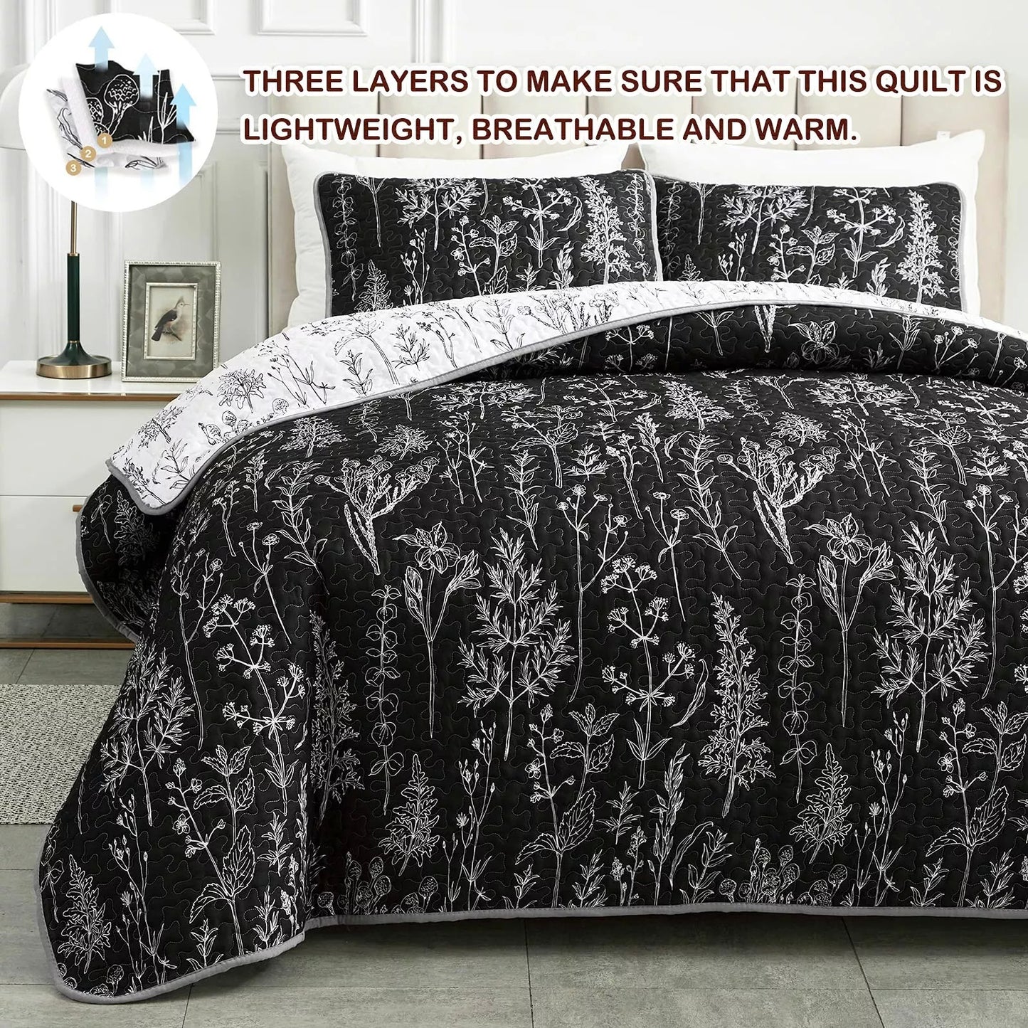 Cultured Quilted Coverlet and Pillowcases Set: Style Meets Functionality - Queen size