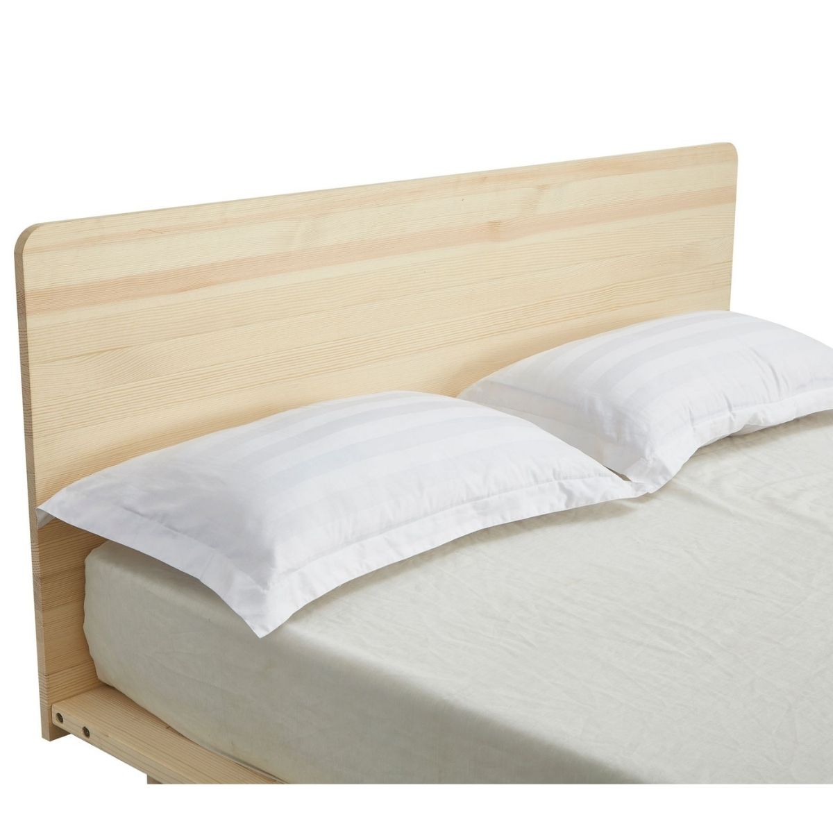 Natural Solid Wood Bed Frame Bed Base with Headboard King Single