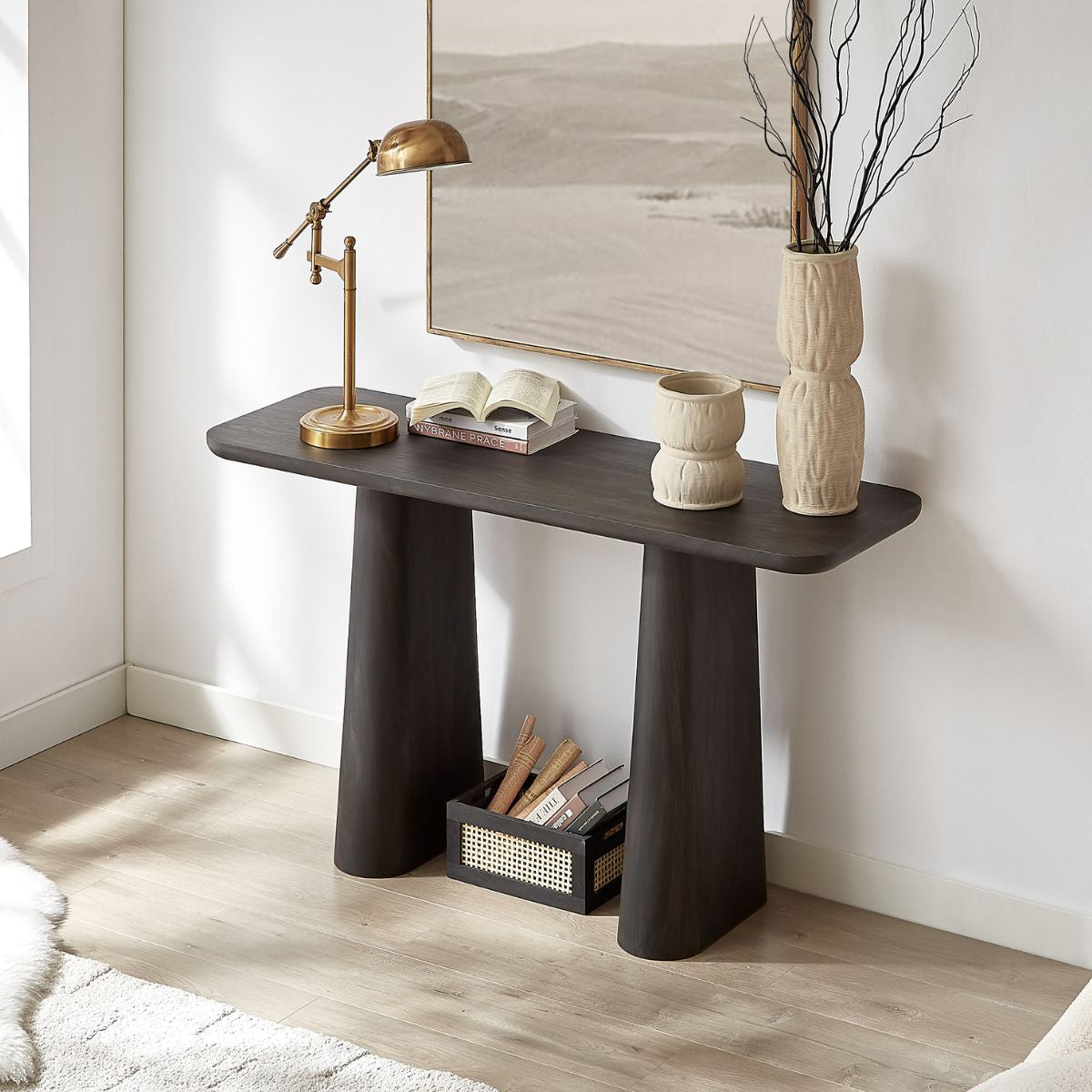 Hallie Black Console Table