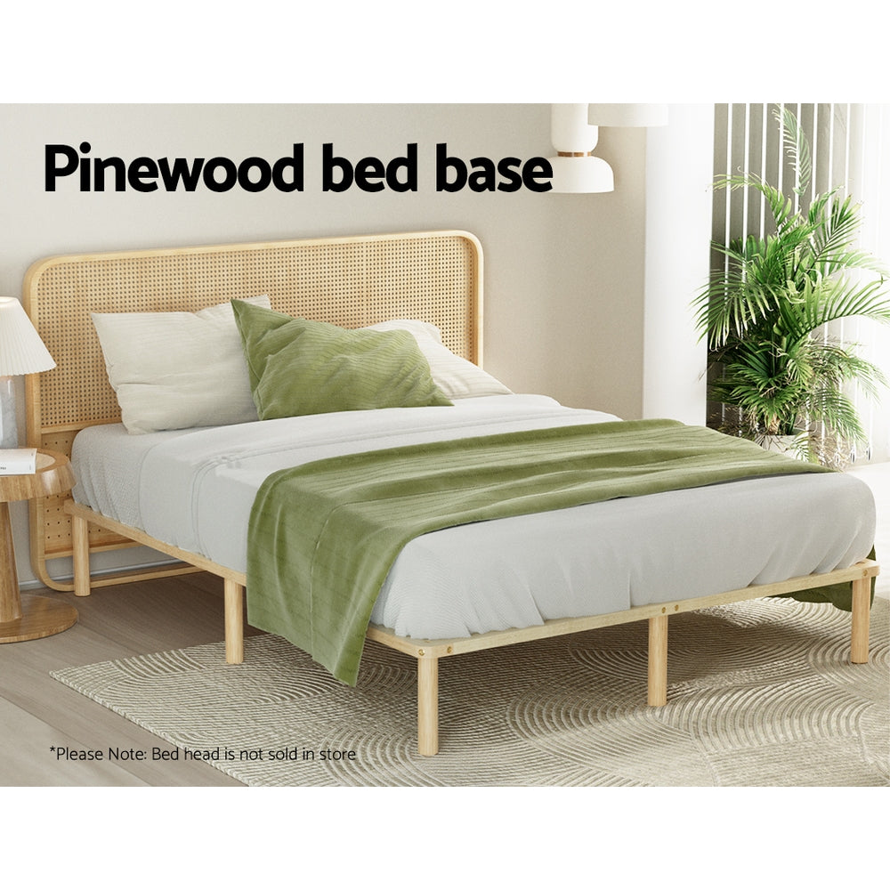 Bed Frame Double Size Wooden Base Mattress Platform Timber Pine AMBA