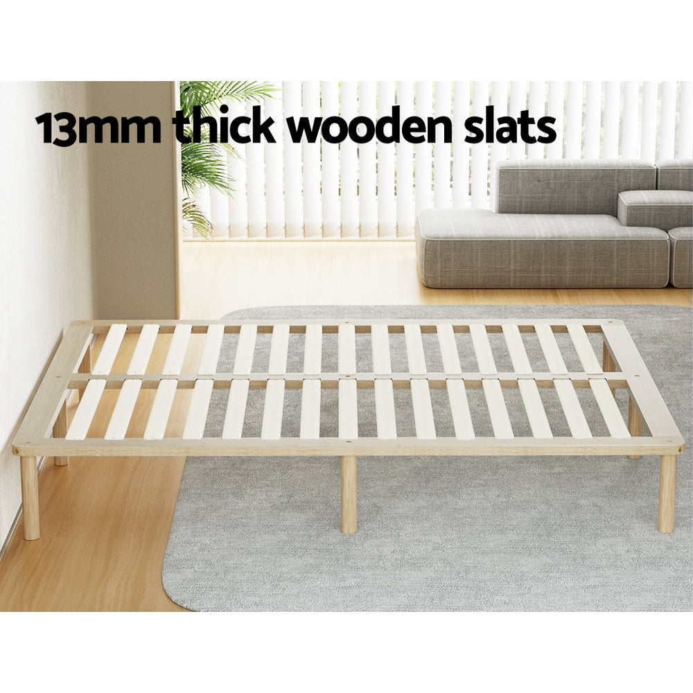 Bed Frame Queen Size Wooden Base Mattress Platform Timber Pine AMBA