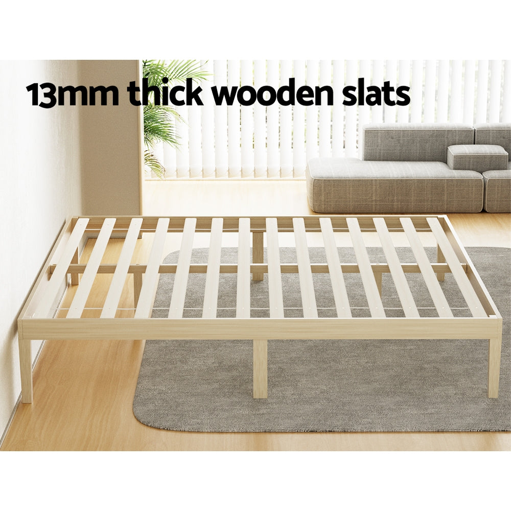 Bed Frame King Size Wooden Base Mattress Platform Timber Pine BRUNO