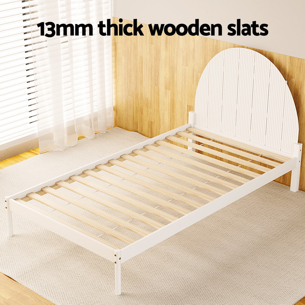 Bed Frame King Single Size Wooden White DALY