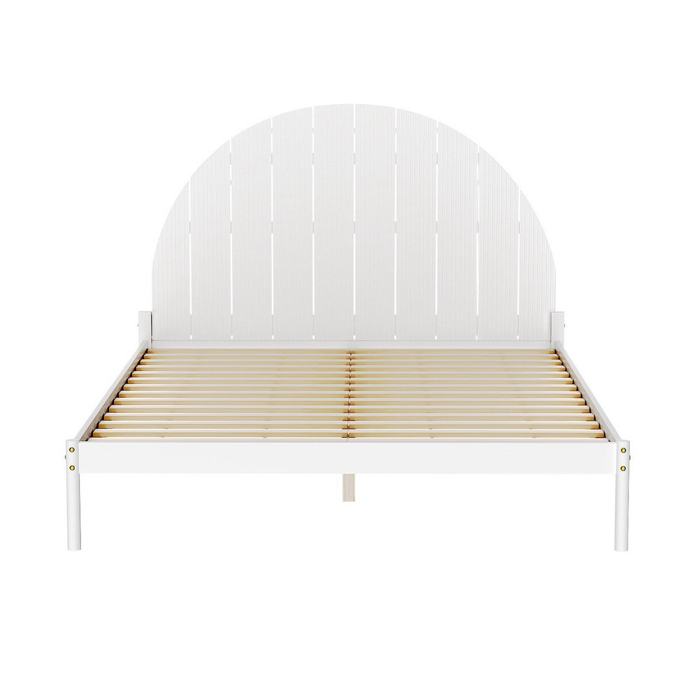 Bed Frame Queen Size Wooden White DALY