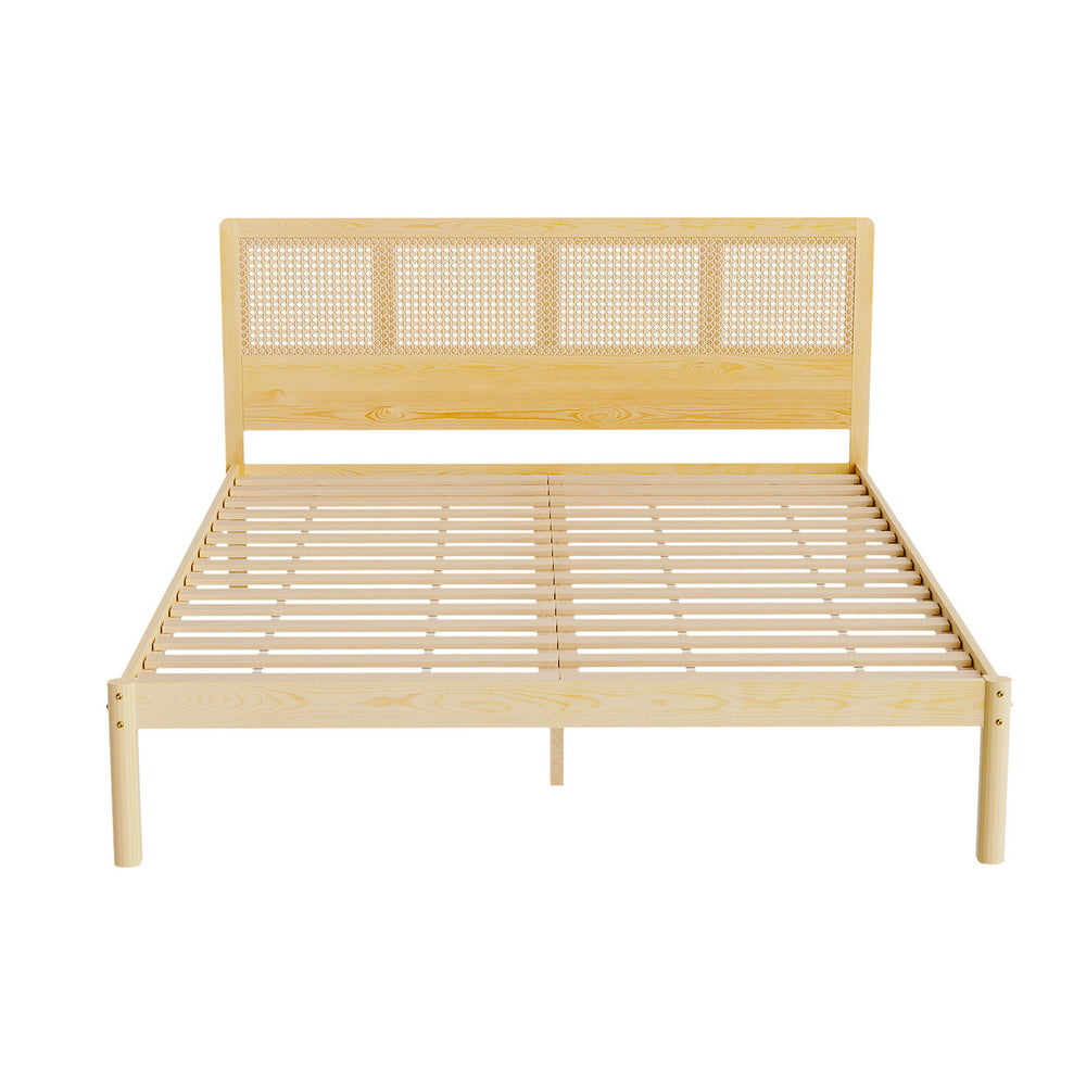 Bed Frame Queen Size Rattan Wooden RITA