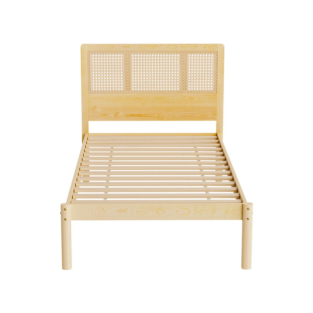 Bed Frame Single Size Rattan Wooden RITA