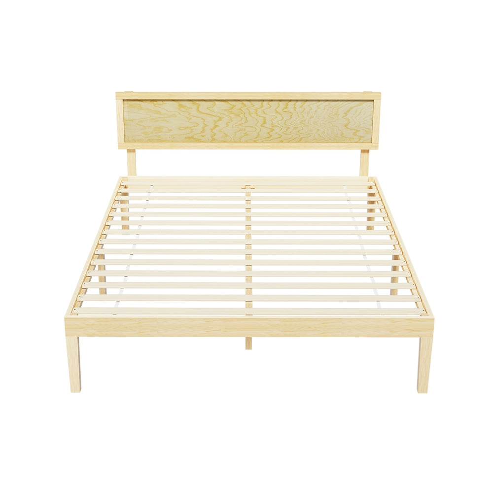 Bed Frame Queen Size Wooden Base Mattress Platform Timber Pine YUMI