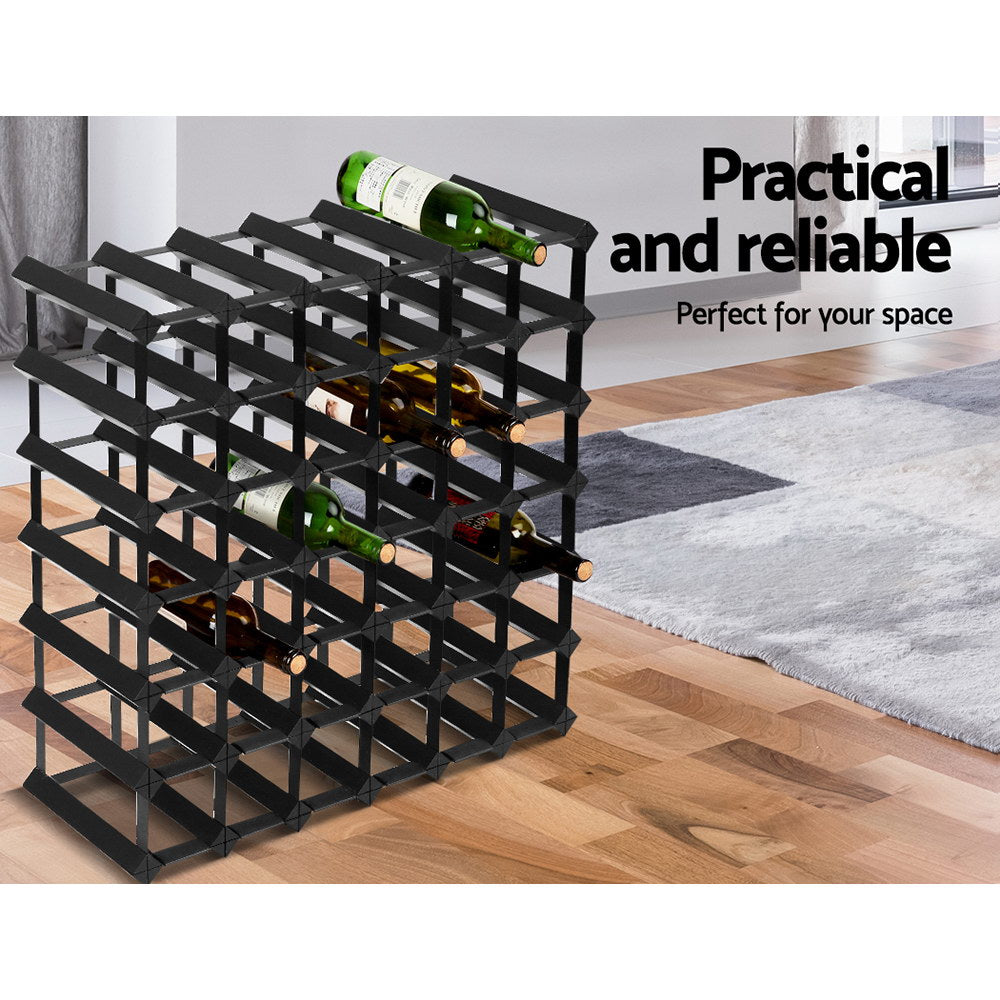 Wine Rack 42 Bottle Black