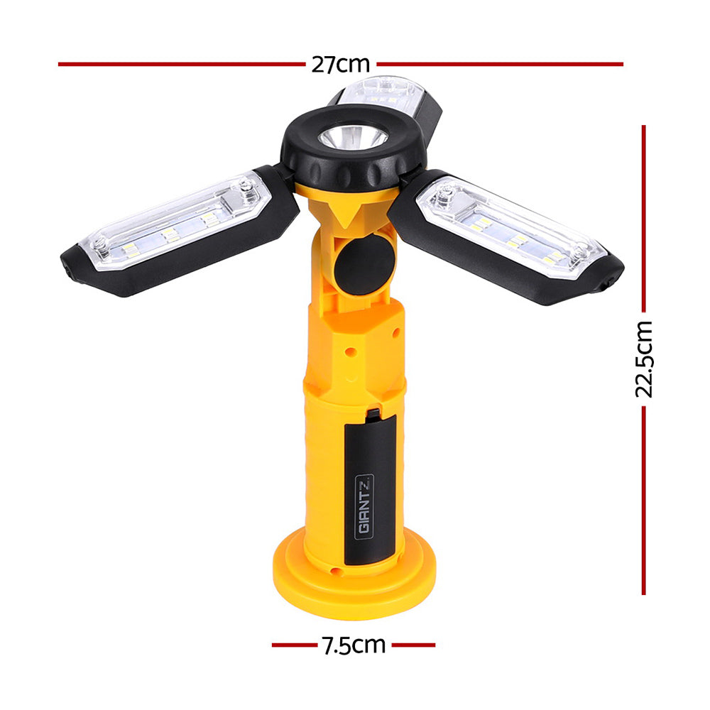 Work Light Rechargeable USB Cordless LED Lamp Hook Rotation Folding