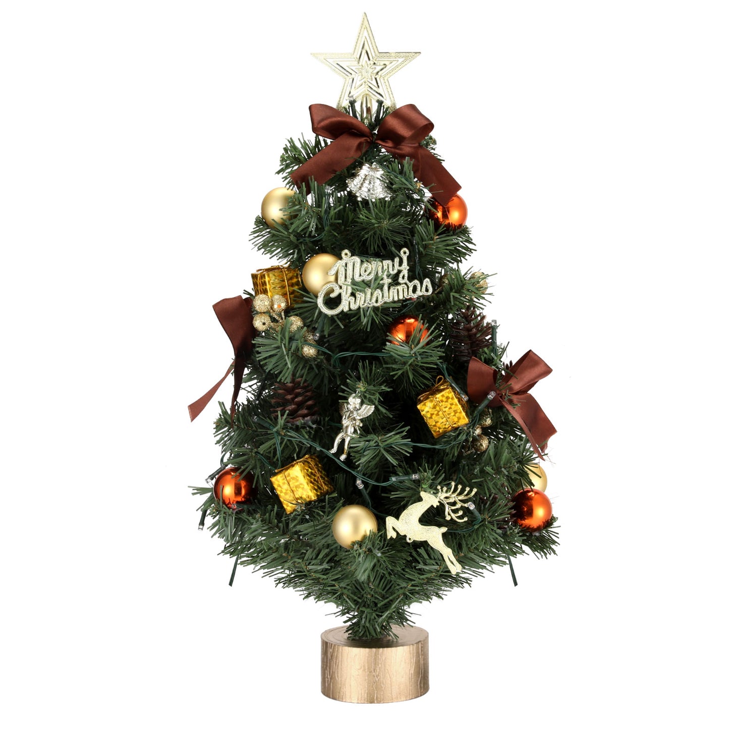 Jingle Jollys Tabletop Christmas Tree 60CM LED Xmas Tree Tree Topper Ornaments