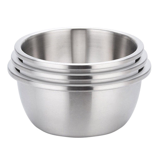 Premium 3Pcs Deepen Matte Stainless Steel Stackable Baking Washing Mixing Bowls Set Food Storage Basin - image1