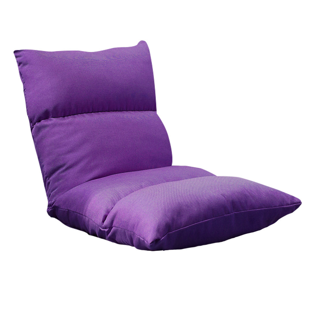 Premium Lounge Floor Recliner Adjustable Lazy Sofa Bed Folding Game Chair Purple - image1