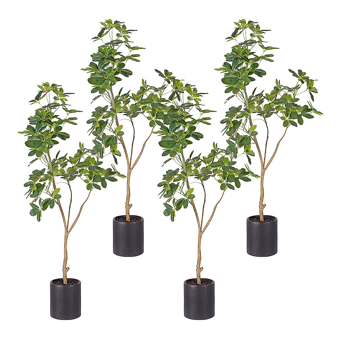 Premium 4X 160cm Artificial Natural Green Schefflera Dwarf Umbrella Tree Fake Tropical Indoor Plant Home Office Deco - image1