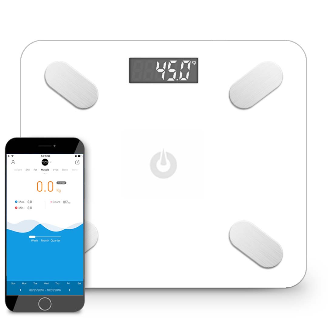 Premium Wireless Bluetooth Digital Body Fat Scale Bathroom Weighing Scales Health Analyzer Weight White - image1