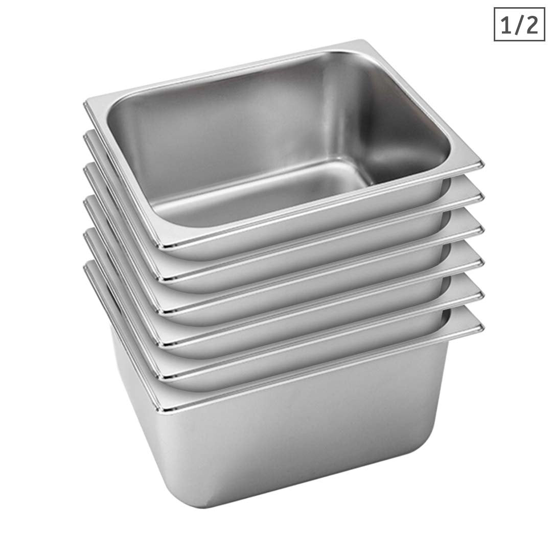 Premium 6X Gastronorm GN Pan Full Size 1/2 GN Pan 20cm Deep Stainless Steel Tray - image1