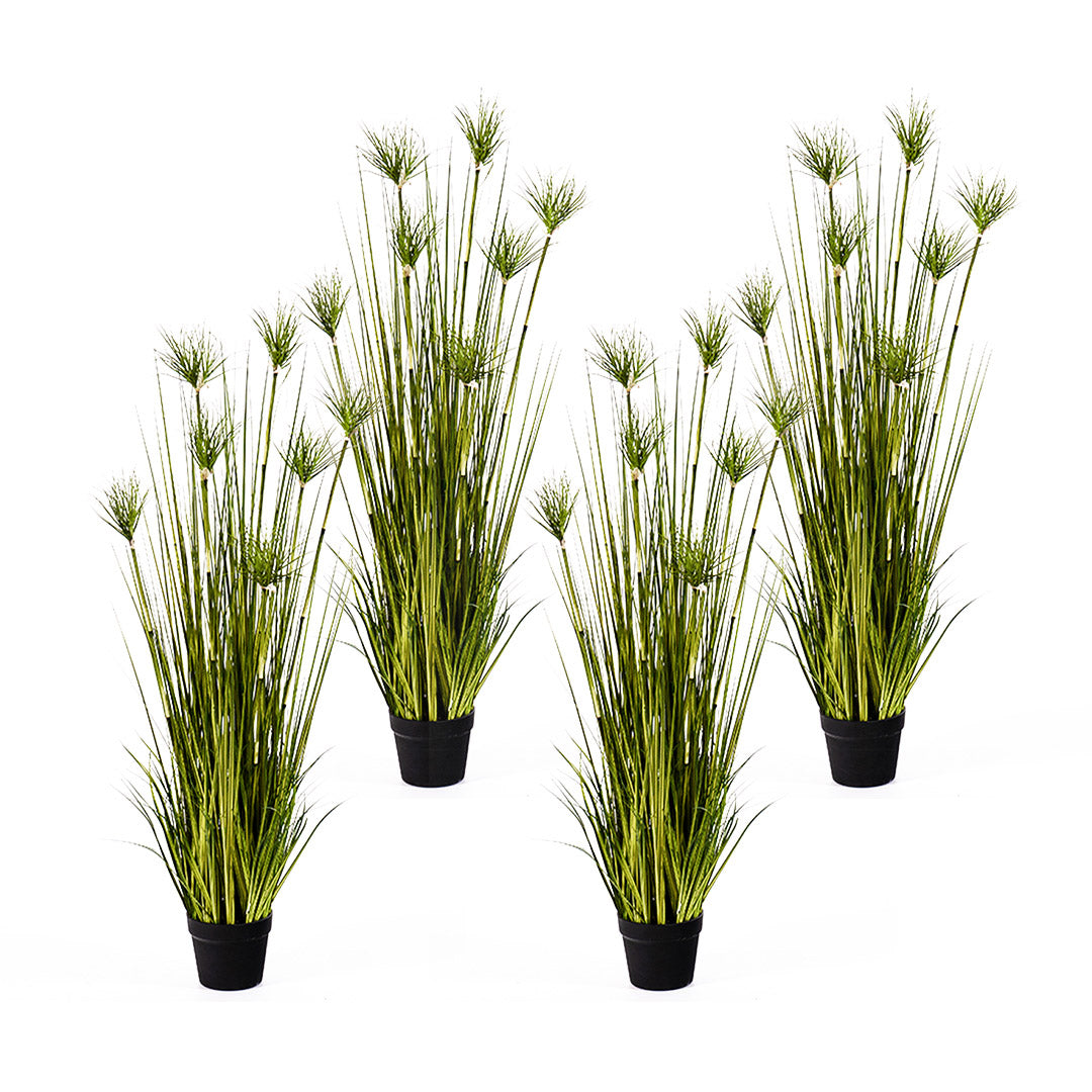 Premium 4X 150cm Green Artificial Indoor Potted Papyrus Plant Tree Fake Simulation Decorative - image1