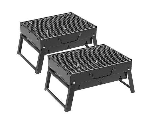 Premium 2X 43cm Portable Folding Thick Box-Type Charcoal Grill for Outdoor BBQ Camping - image1