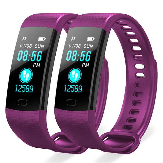 Premium 2X Sport Smart Watch Health Fitness Wrist Band Bracelet Activity Tracker Purple - image1