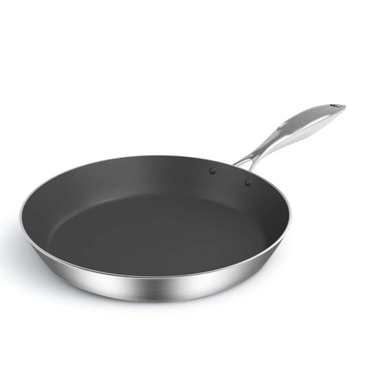 Premium Stainless Steel Fry Pan 32cm Frying Pan Induction FryPan Non Stick Interior - image1