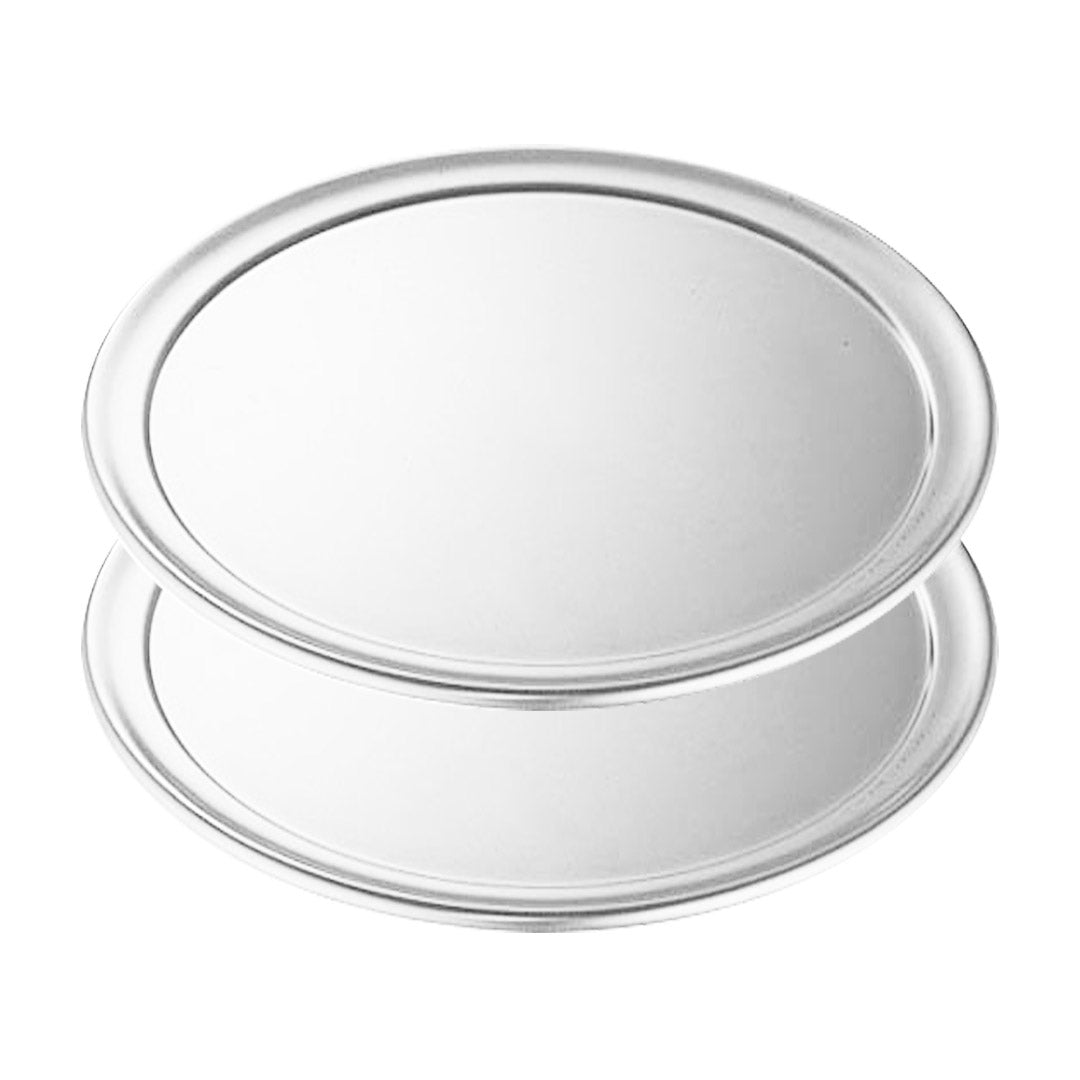 Premium 2X 8-inch Round Aluminum Steel Pizza Tray Home Oven Baking Plate Pan - image1