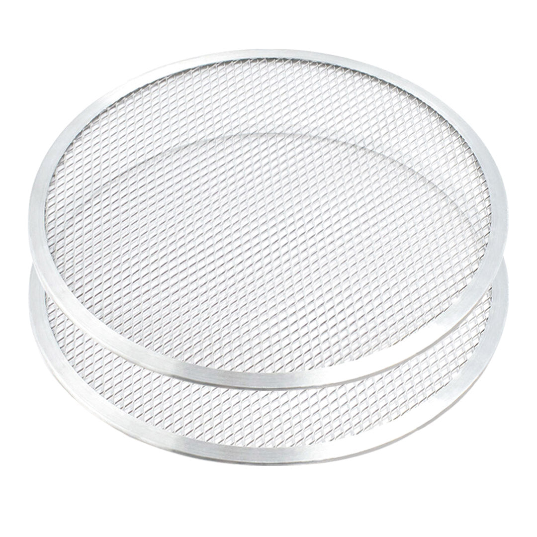 Premium 2X 8-inch Round Seamless Aluminium Nonstick Commercial Grade Pizza Screen Baking Pan - image1