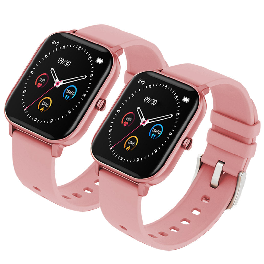 Premium 2X Waterproof Fitness Smart Wrist Watch Heart Rate Monitor Tracker P8 Pink - image1