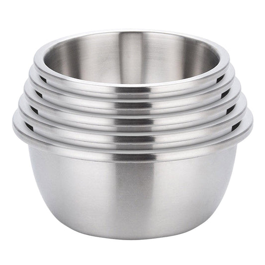 Premium 5Pcs Deepen Matte Stainless Steel Stackable Baking Washing Mixing Bowls Set Food Storage Basin - image1