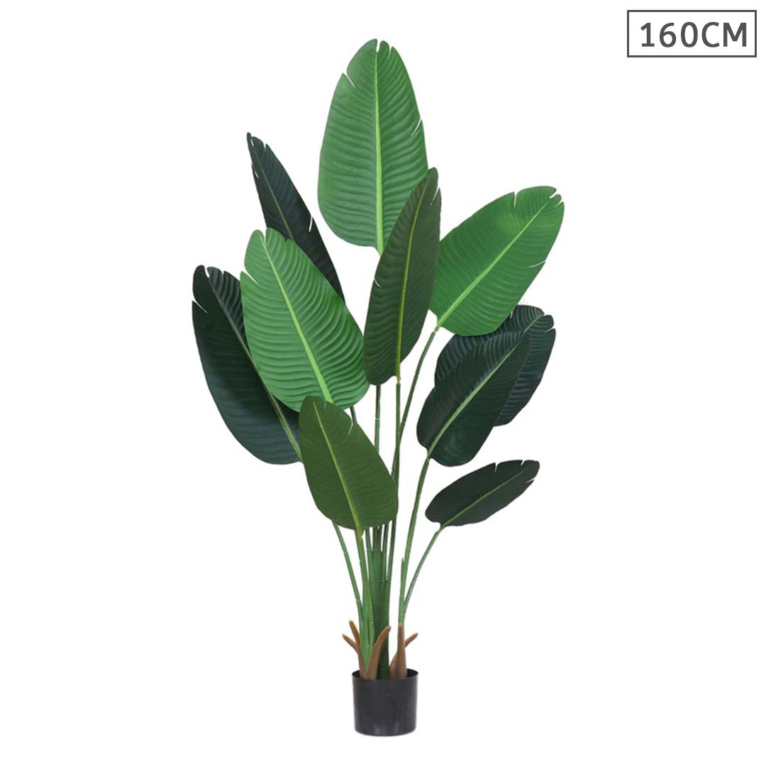 Premium 160cm Artificial Green Indoor Traveler Banana Fake Decoration Tree Flower Pot Plant - image1