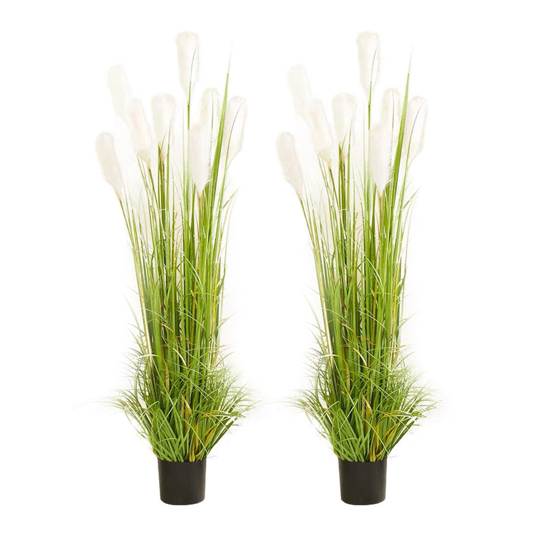 Premium 2X 120cm Green Artificial Indoor Potted Reed Grass Tree Fake Plant Simulation Decorative - image1