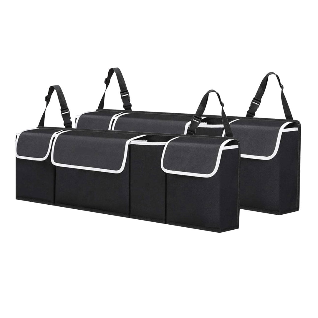 2X Oxford Cloth Car Storage Trunk Organiser Backseat Multi-Purpose Interior Accessories Black - image1