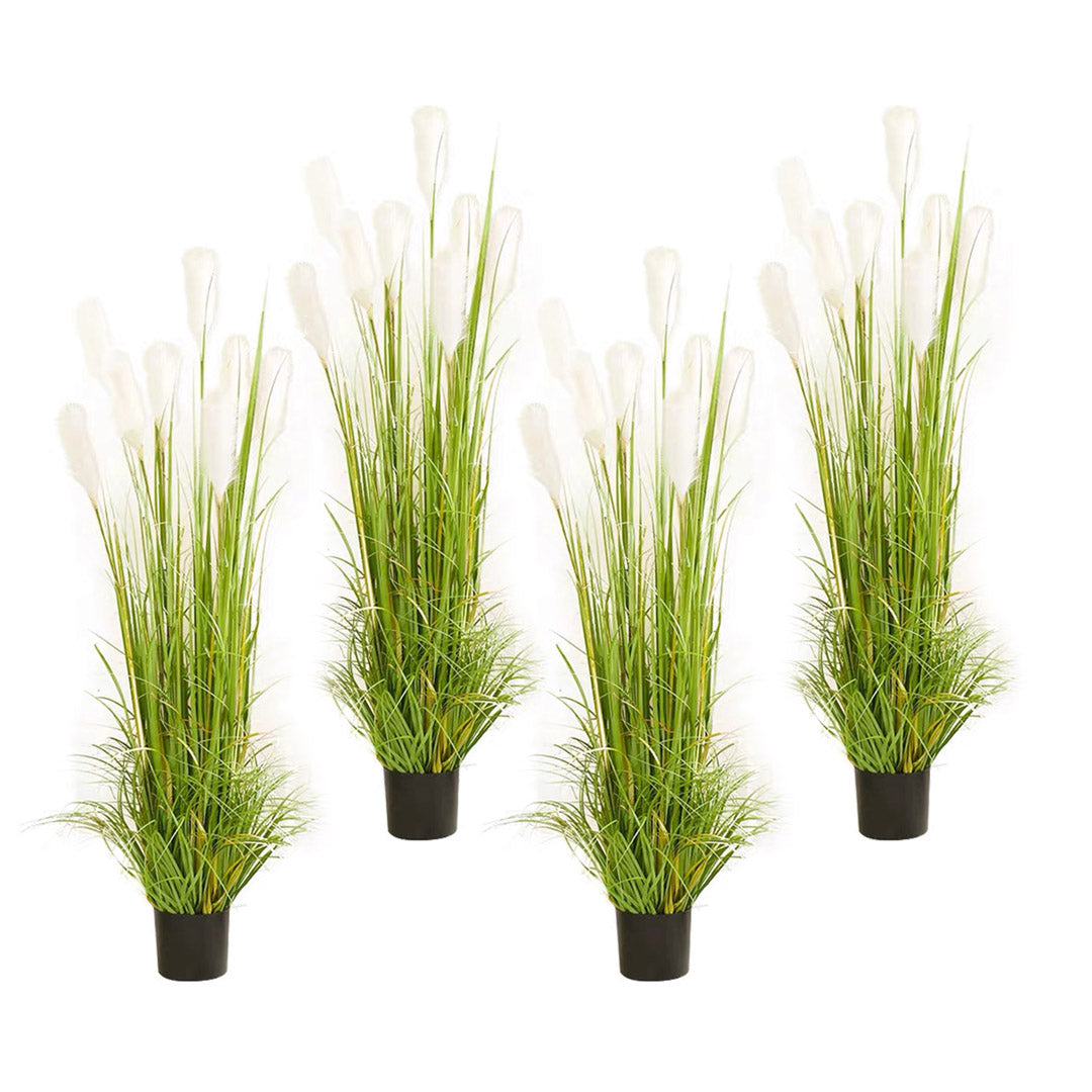 Premium 4X 120cm Green Artificial Indoor Potted Reed Grass Tree Fake Plant Simulation Decorative - image1