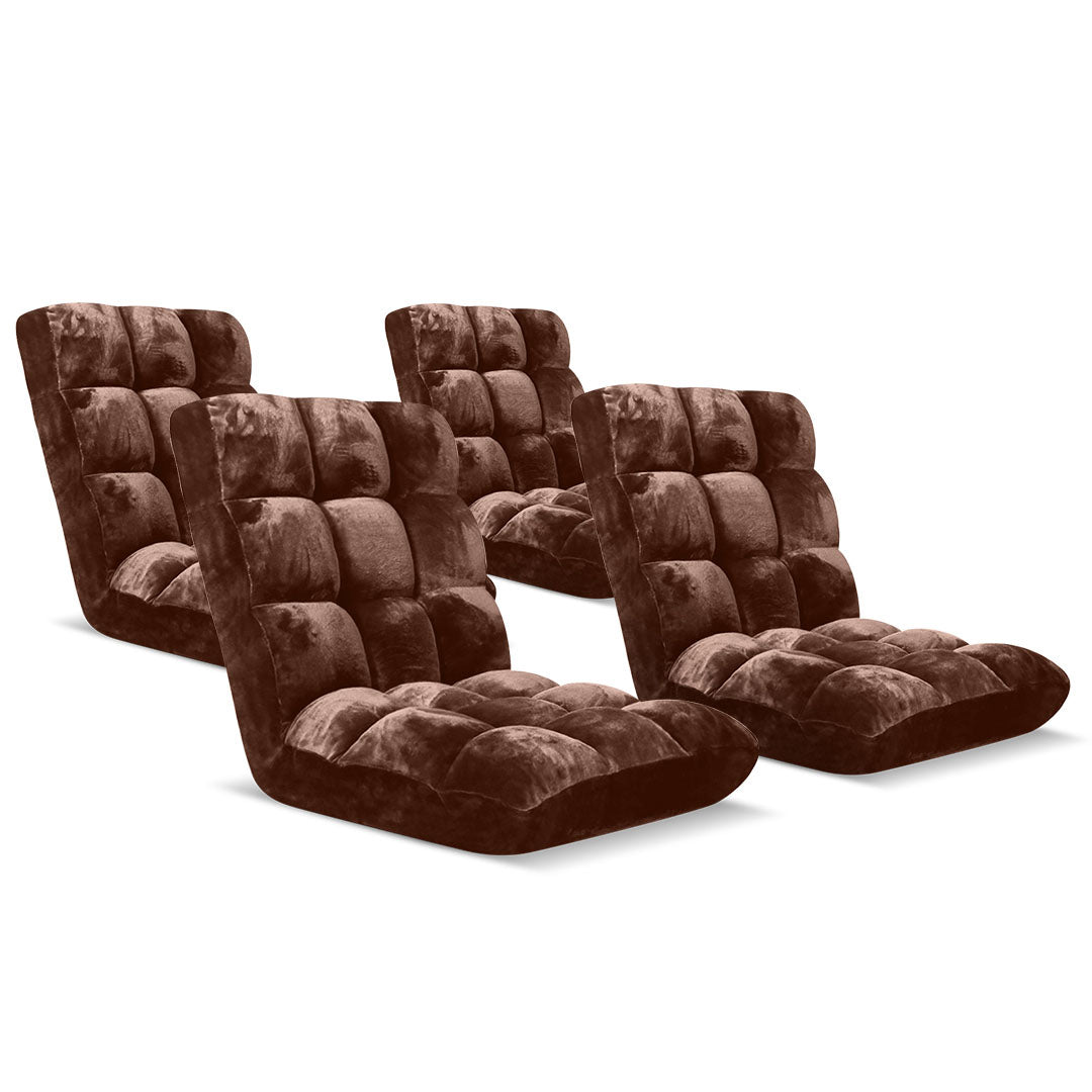 Floor Recliner Folding Lounge Sofa Futon Couch Folding Chair Cushion Coffee x4 - image1