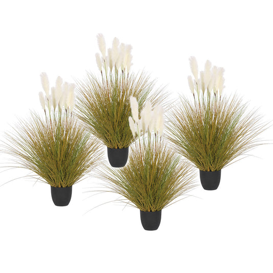 Premium 4X 137cm Artificial Indoor Potted Reed Bulrush Grass Tree Fake Plant Simulation Decorative - image1