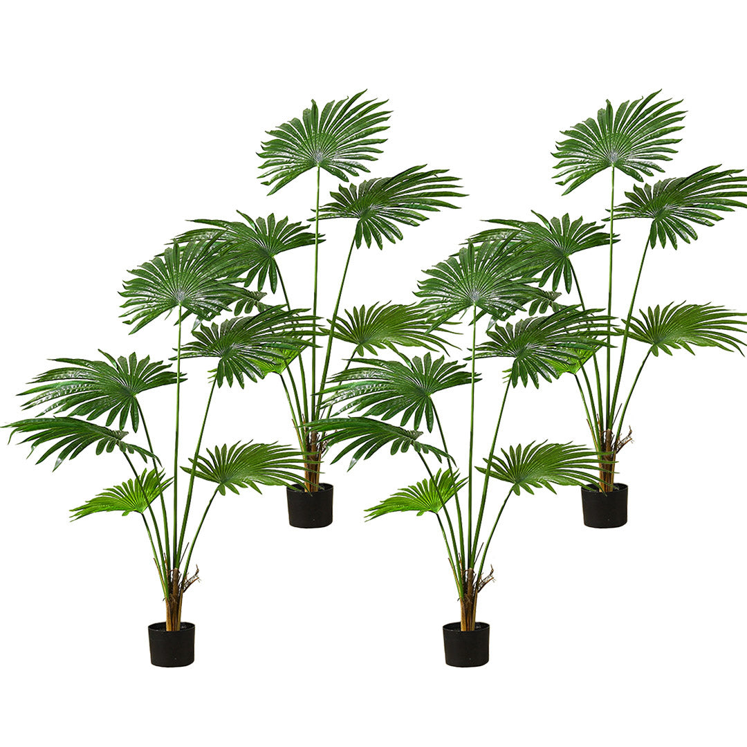 Premium 4X 120cm Artificial Natural Green Fan Palm Tree Fake Tropical Indoor Plant Home Office Decor - image1