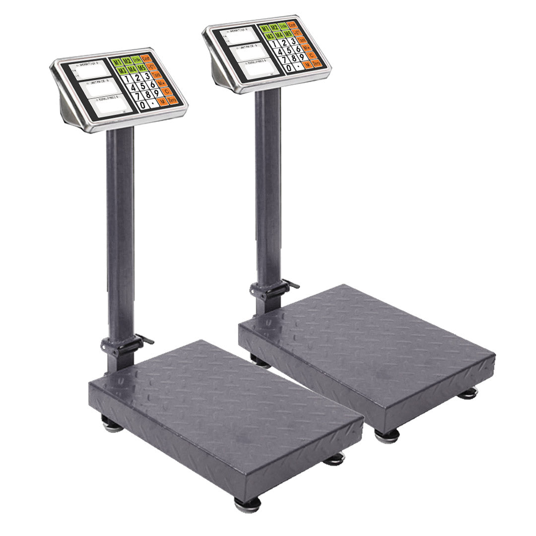 Premium 2X 150kg Electronic Digital Platform Scale Computing Shop Postal Weight Black - image1