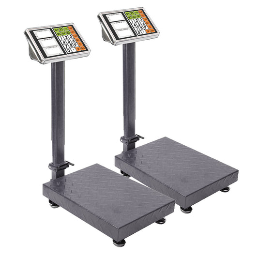 Premium 2X 150kg Electronic Digital Platform Scale Computing Shop Postal Weight Black - image1