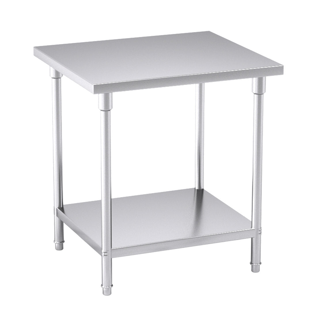 Premium 2-Tier Commercial Catering Kitchen Stainless Steel Prep Work Bench Table 80*70*85cm - image1