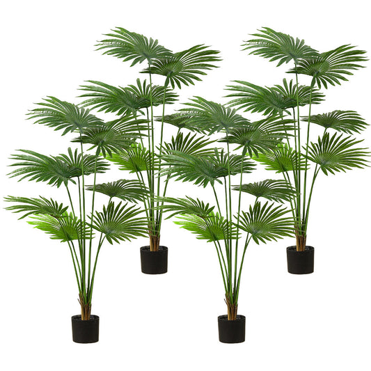 Premium 4X 150cm Artificial Natural Green Fan Palm Tree Fake Tropical Indoor Plant Home Office Decor - image1